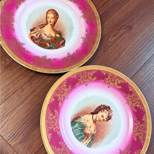 Vintage Antique Royal Bayreuth Portrait Cabinet Plate Set